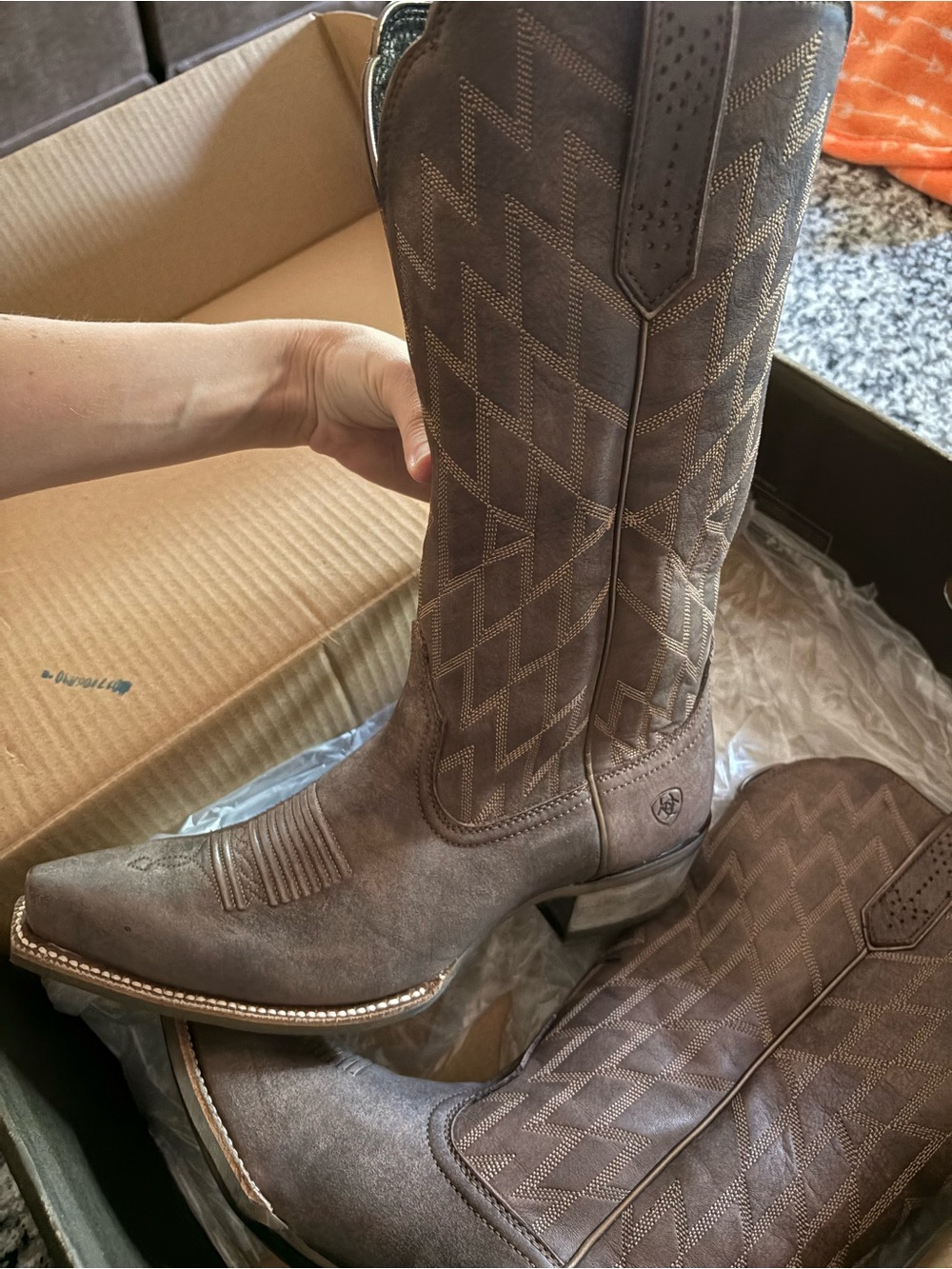 Ariat Brown Embroidered Western Boots